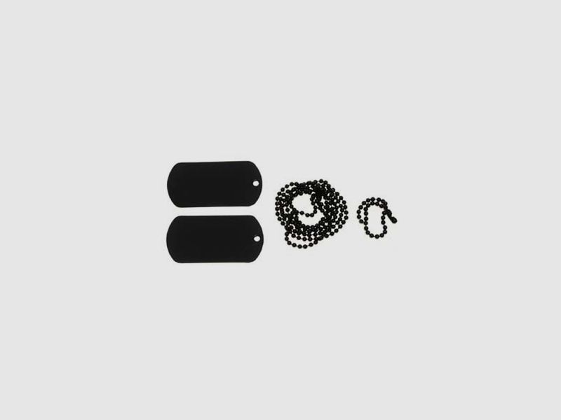 US identification tag, with chains, black