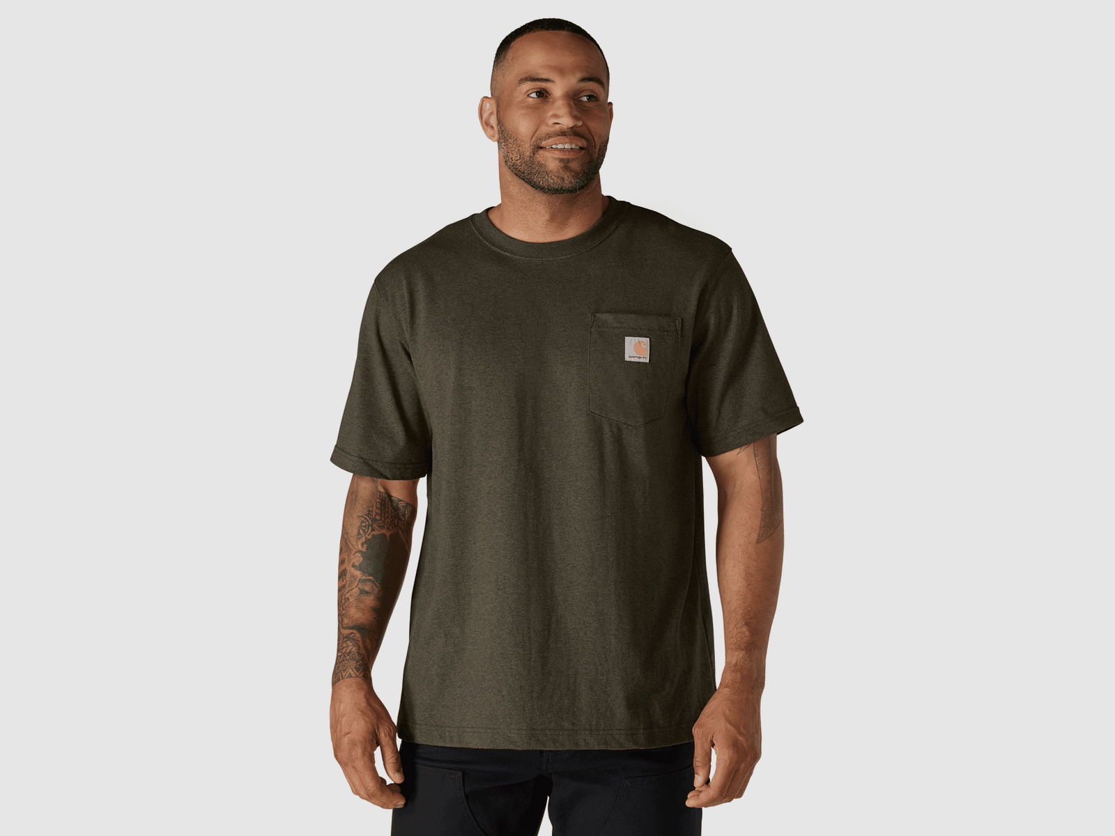Carhartt Dearborn Relaxed Pocket T-Shirt Heren Burnished Logs Heather XL