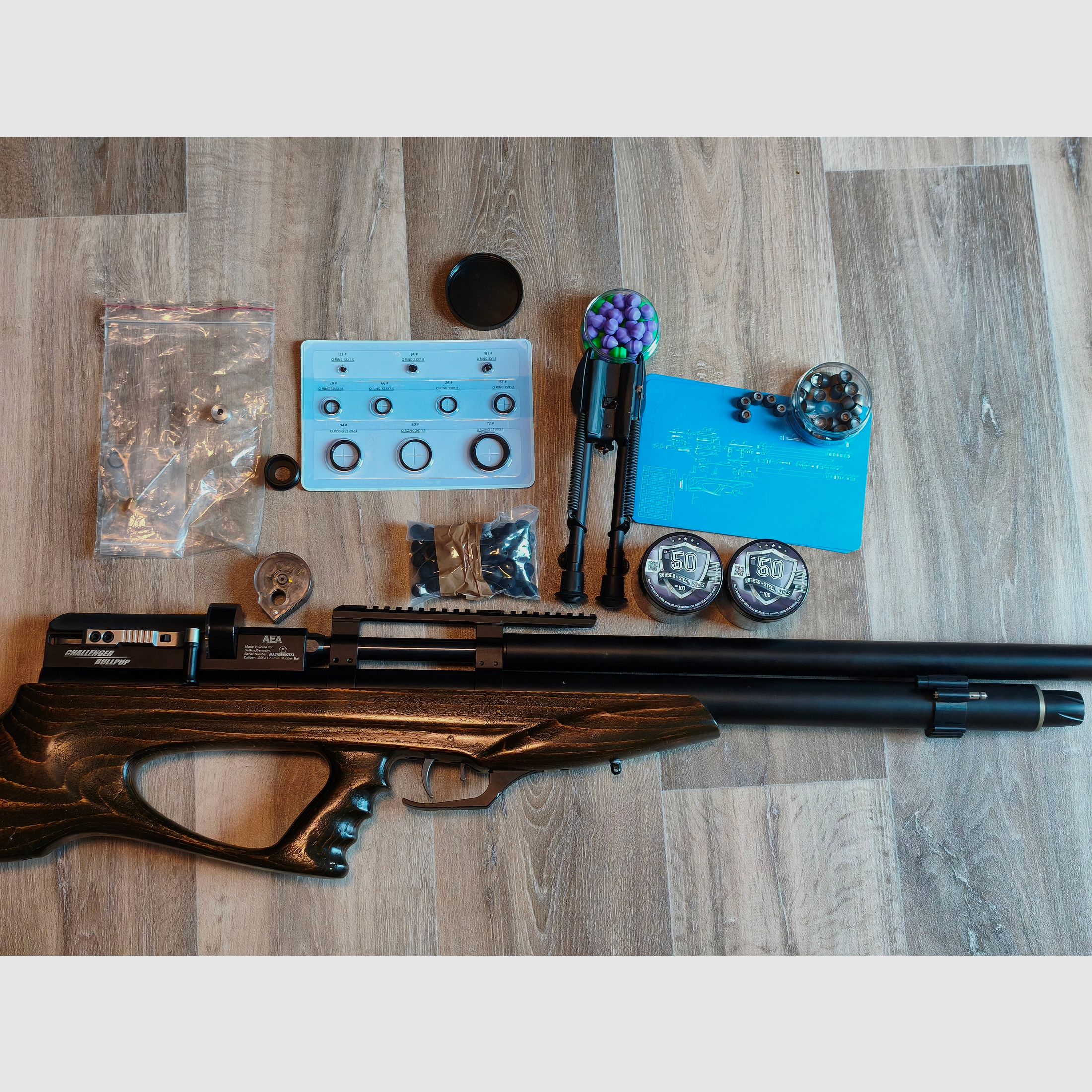 AEA Challenger Bullpup PCP Luftgewehr Set Top cal. 50 12,7 mm 600 j export 