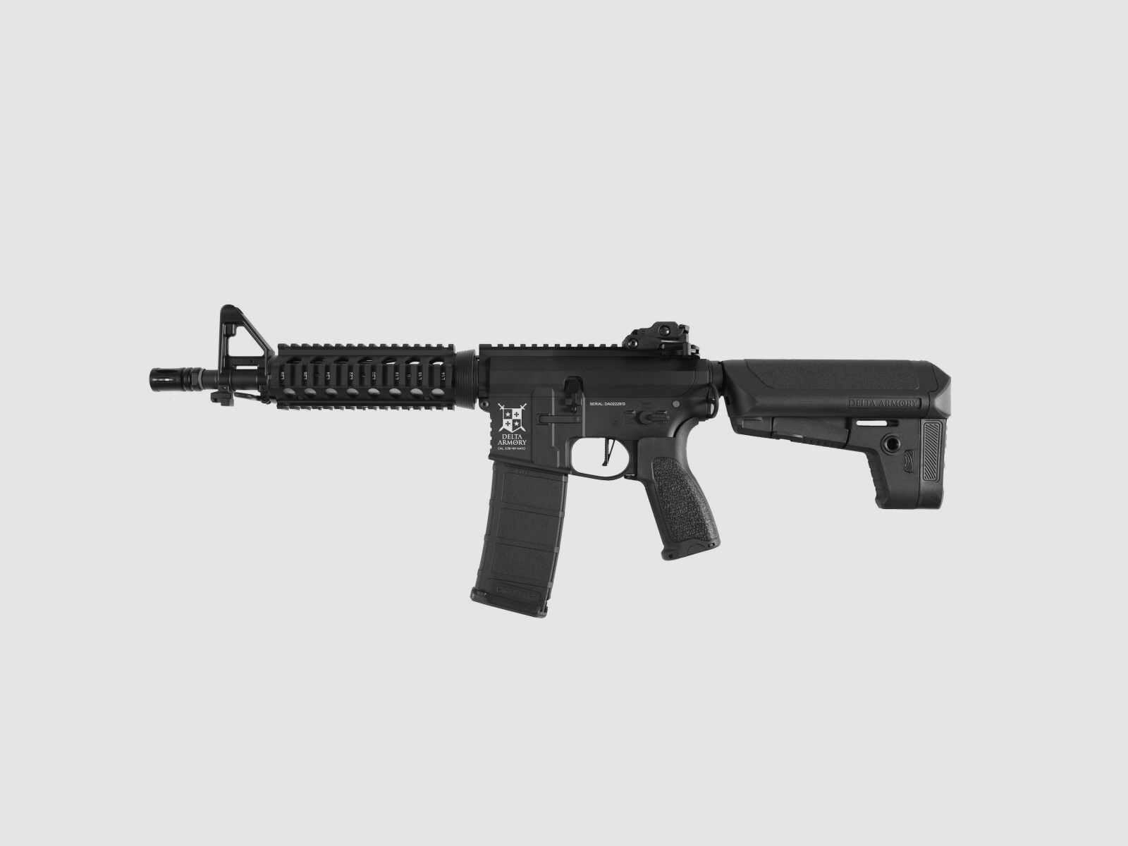 AR15 CQB-R ALPHA Vollmetall Vollmetall Delta Armory Schwarz S-AEG Airsoft Gewehr Frei ab 18 Jahren