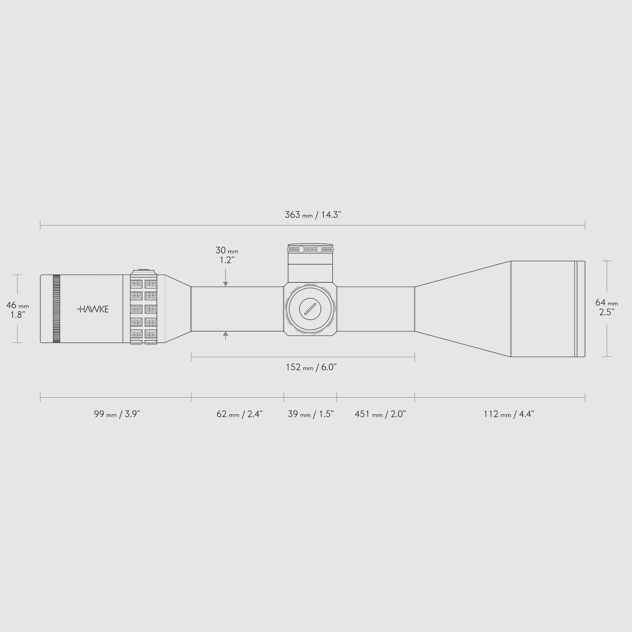 Hawke 17461 Sidewinder 30 FFP 6-24x56 FFP MOA