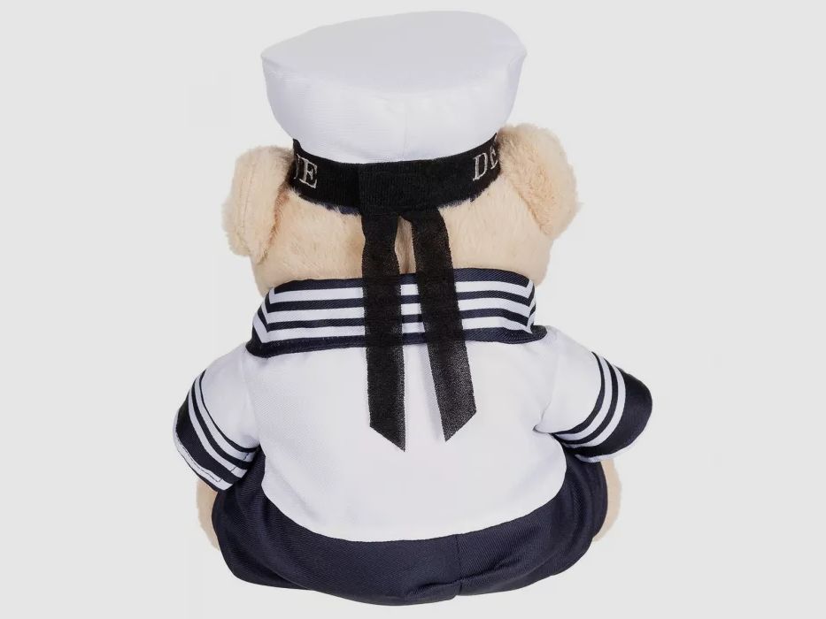 Orsetto con abito e cappello, marina, circa 28 cm di altezza