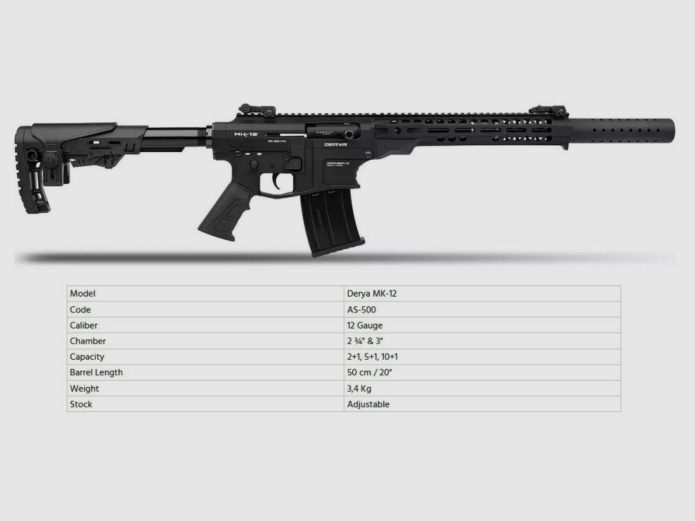 DERYA ARMS	 DERYA MK-12-AS-500 12/76 Selbstladeflinte mit Lauflänge 500mm
