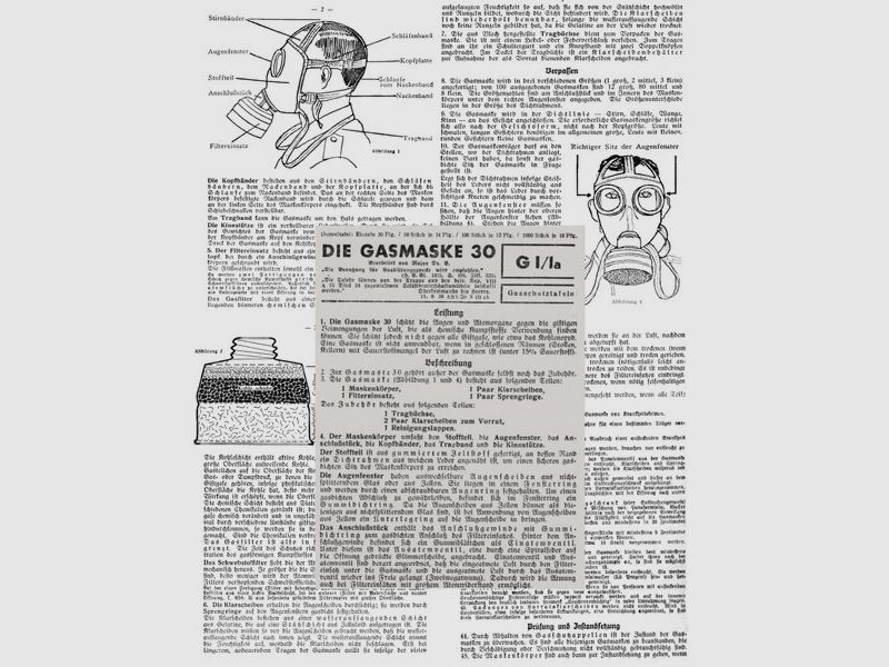 Nachdruck Wehracht-Taschenkarte Gasmaske 30
