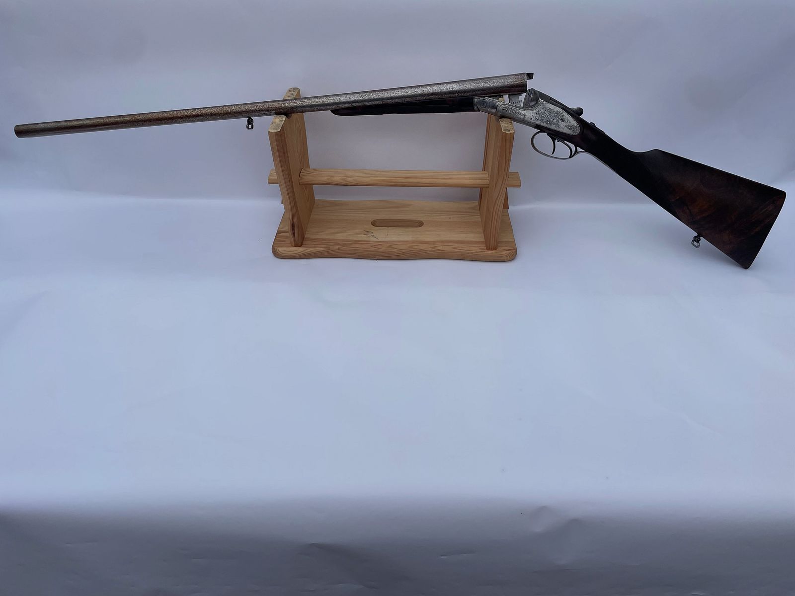 Arma de caza antigua de colección, escopeta doble de cañones paralelos