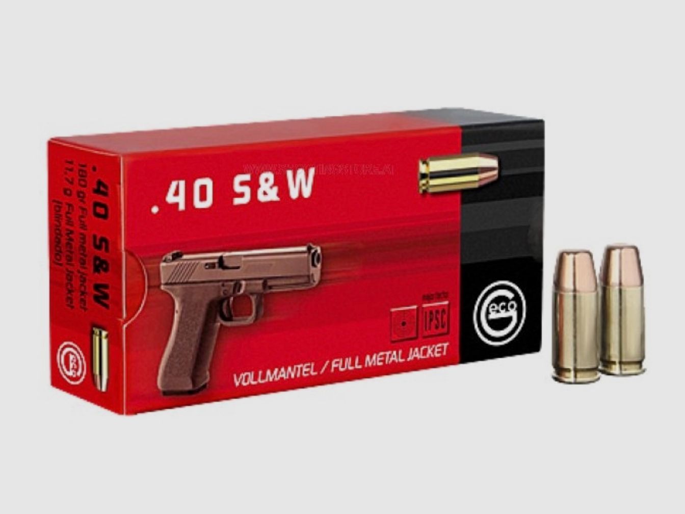 Geco .40 S&W Vollmantel Flachkopf 11,7g 180grs. Pistolenmunition
