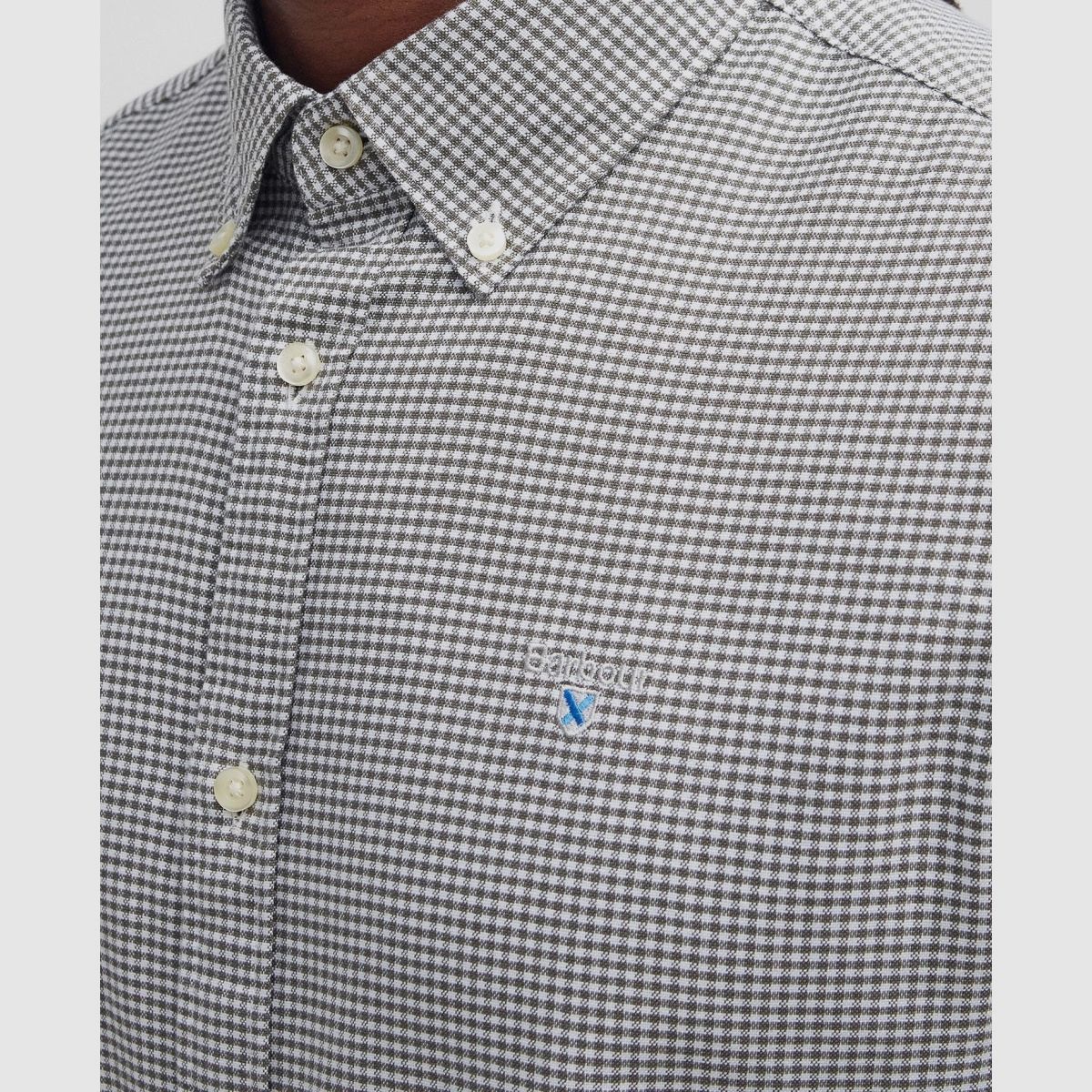 BARBOUR Gingham Oxford Tailored Shirt Stofgroen
