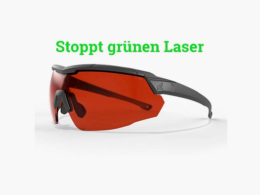 Schiessbrille ROLLING THUNDER, Black Frame, Vapor Shield Orange Lens for Green Laser