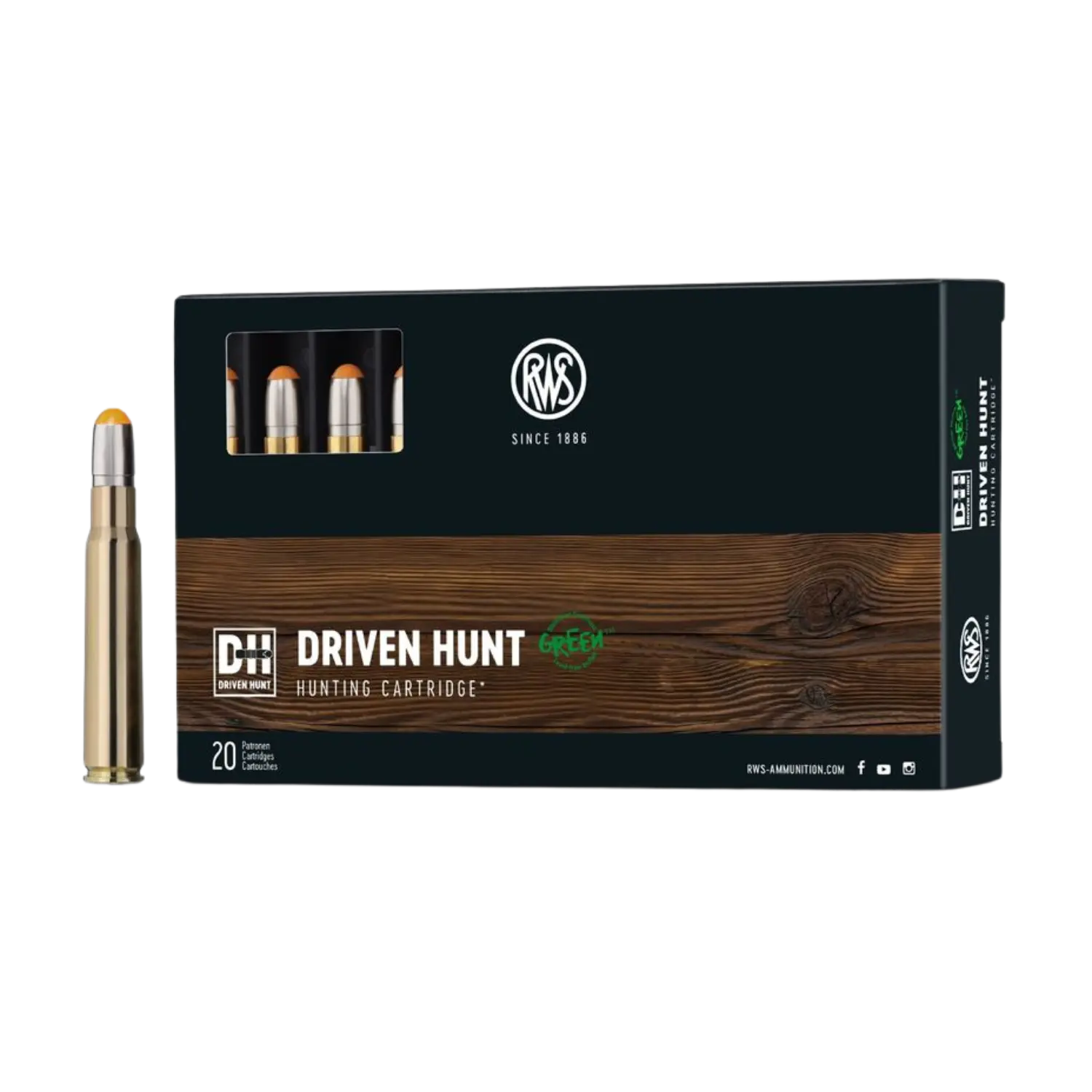 RWS 8x57IS Driven Hunt Green 160grs Deformation 20 rounds