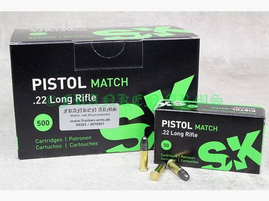SK PISTOL MATCH .22 l.r. 40gr. 2,59g 50 pezzi prezzi a scalare