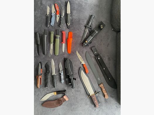 Große Messer-Sammlung aus Erbe (18-teilig) – Walther, Morakniv, Herbertz u.m. – ab 150€!