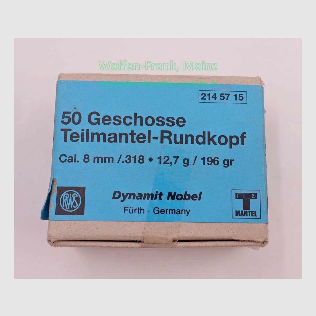 RWS (WZd.Fa.Rottweil) rifle bullets 8mm (.318) 12.7g (196gr.)