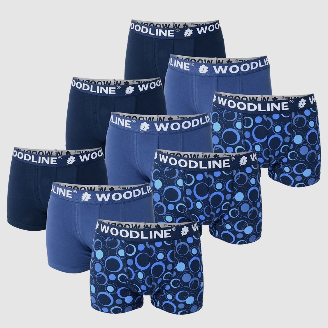 Woodline Boxershorts Blue 9-Pack