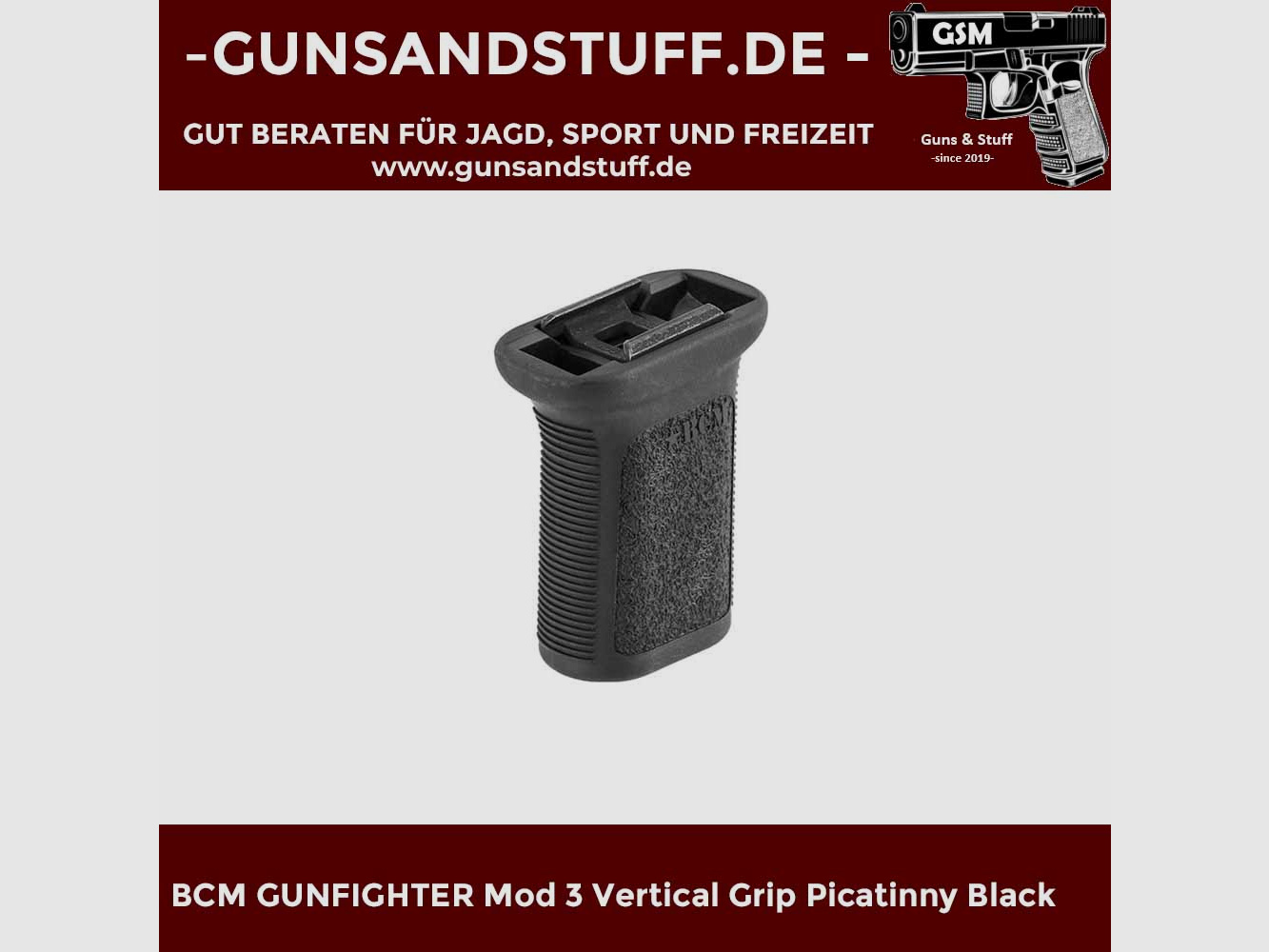 BRAVO COMPANY BCMGUNFIGHTER Mod 3 Vertical Grip Picatinny Black