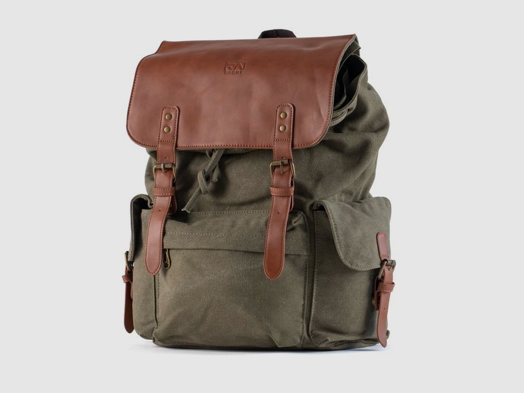 Mochila de Lona y Eco-Cuero 20L, imagen 1 de 5