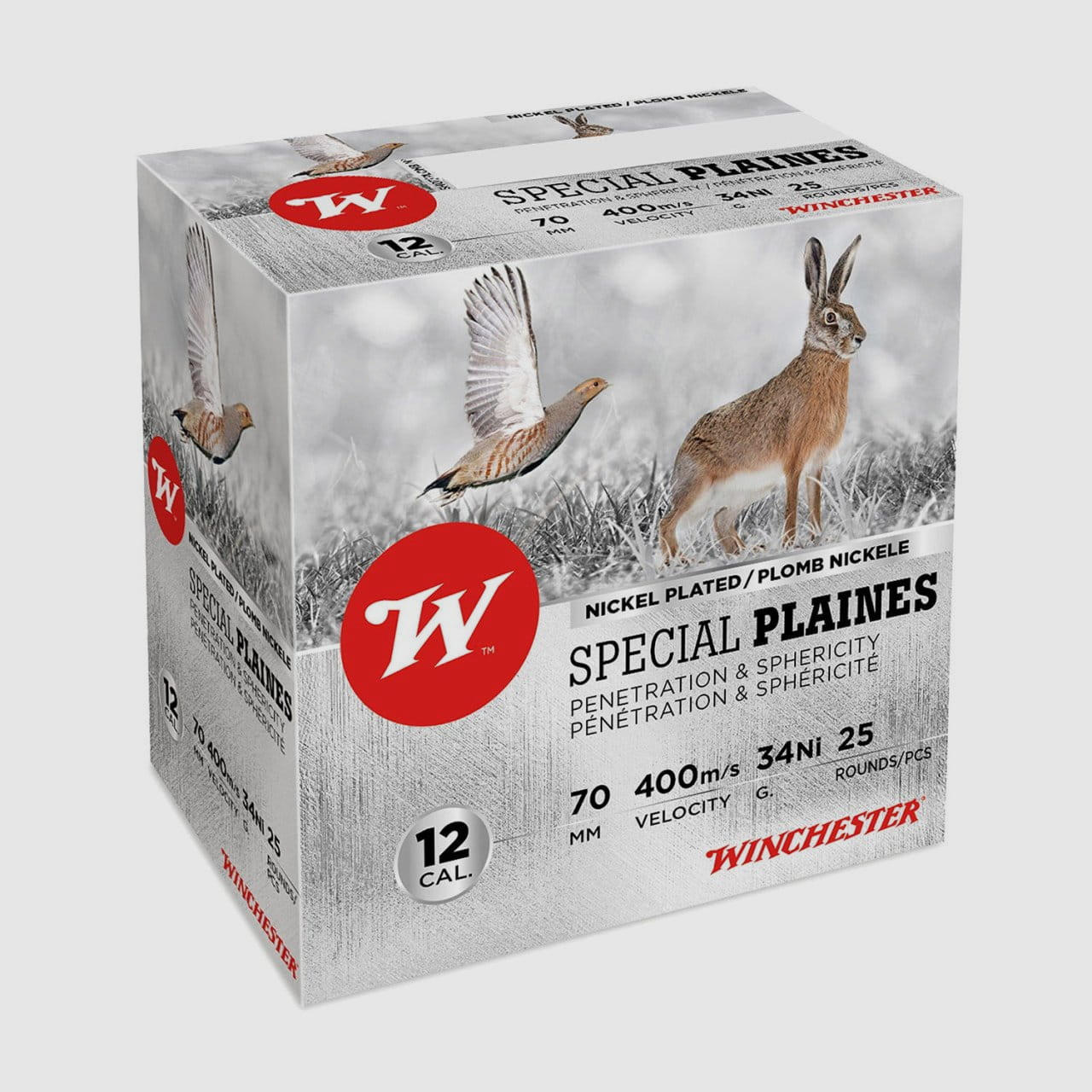 Winchester Special Plaines Nickel Schrotgröße Kal. 12/70 34g - 25 Stk.