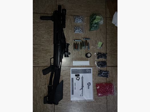 T4E RAM Shotgun Hdx68 Set Pumpgun kal .68 Richtkijker Draagriem Paintballs Aluminium kogels Kit als nieuw