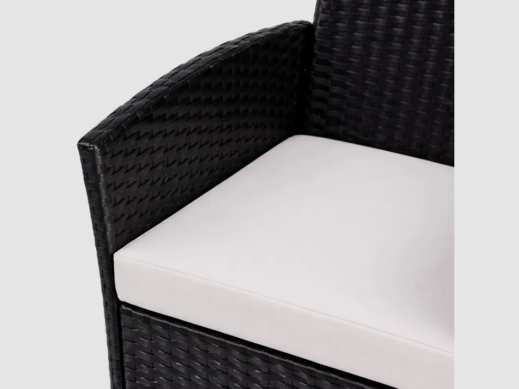 Set di mobili da giardino 2 poltrone e tavolino intrecciato nero, immagine 6 di 16