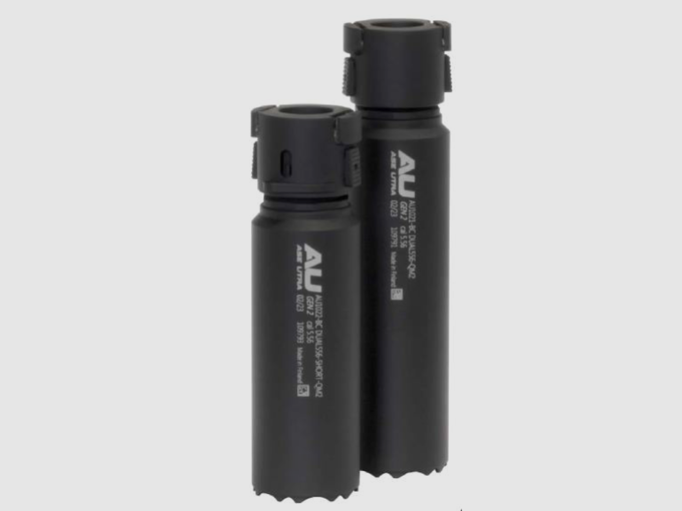 S suppressor Ase Utra DUAL556-S-QM2 sans cache-flamme, Court, Cerakote Noir