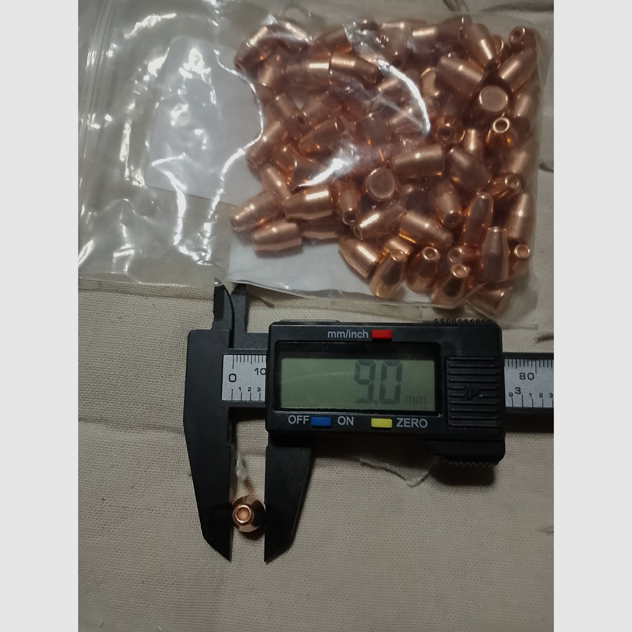 LOS Proyectiles de punta hueca recubiertos de cobre 9mm de diámetro .356 peso 123 gr 90 piezas para por ejemplo HP max