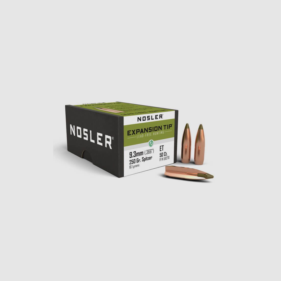 NOSLER E-TIP MUNITIONS DE CHASSE SANS PLOMBE - 9,3mm - 250gr.