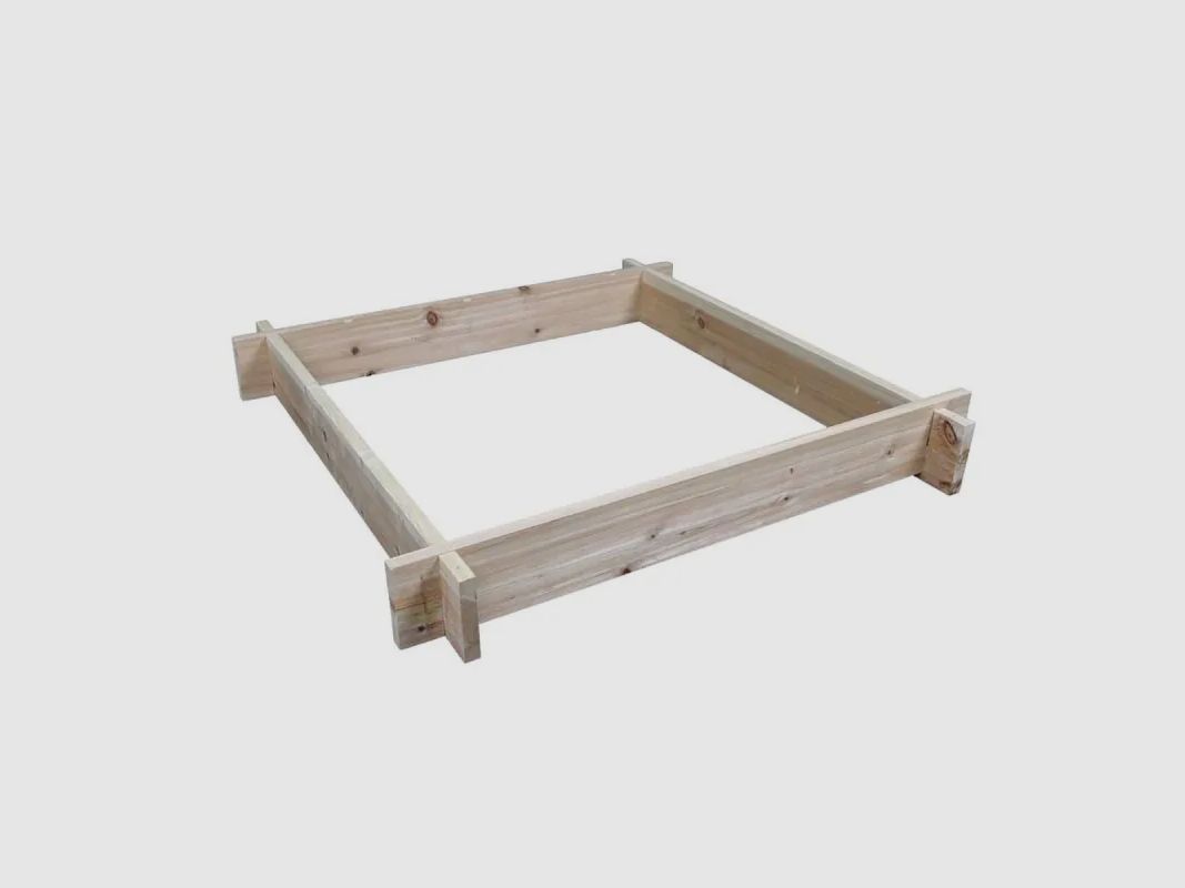 Raised garden bed made of fir wood 80x80x10 cm with geotextile - Easy assembly, image 2 of 6