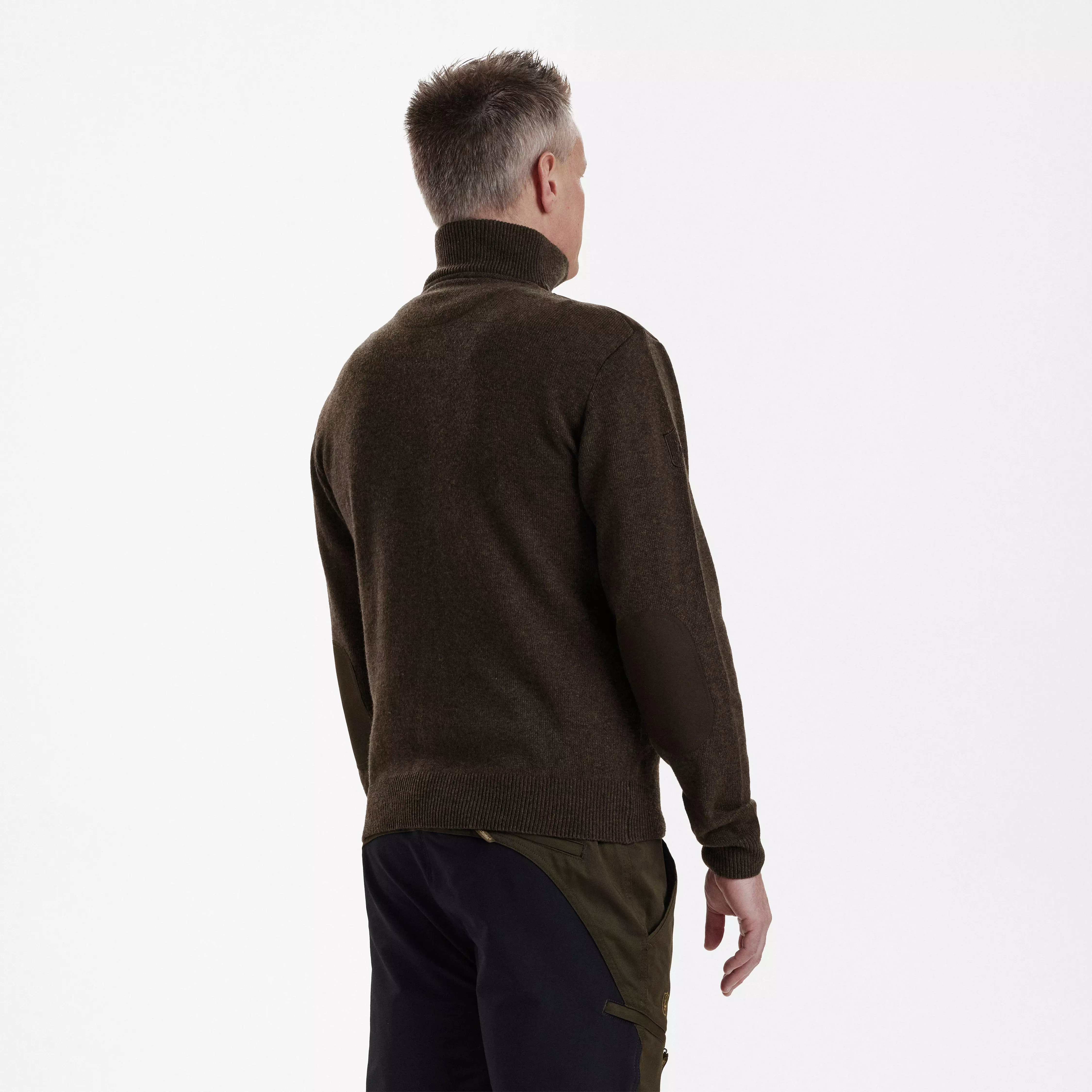 Sheffield pull en maille avec fermeture éclair - Dark Elm, image 2 sur 5