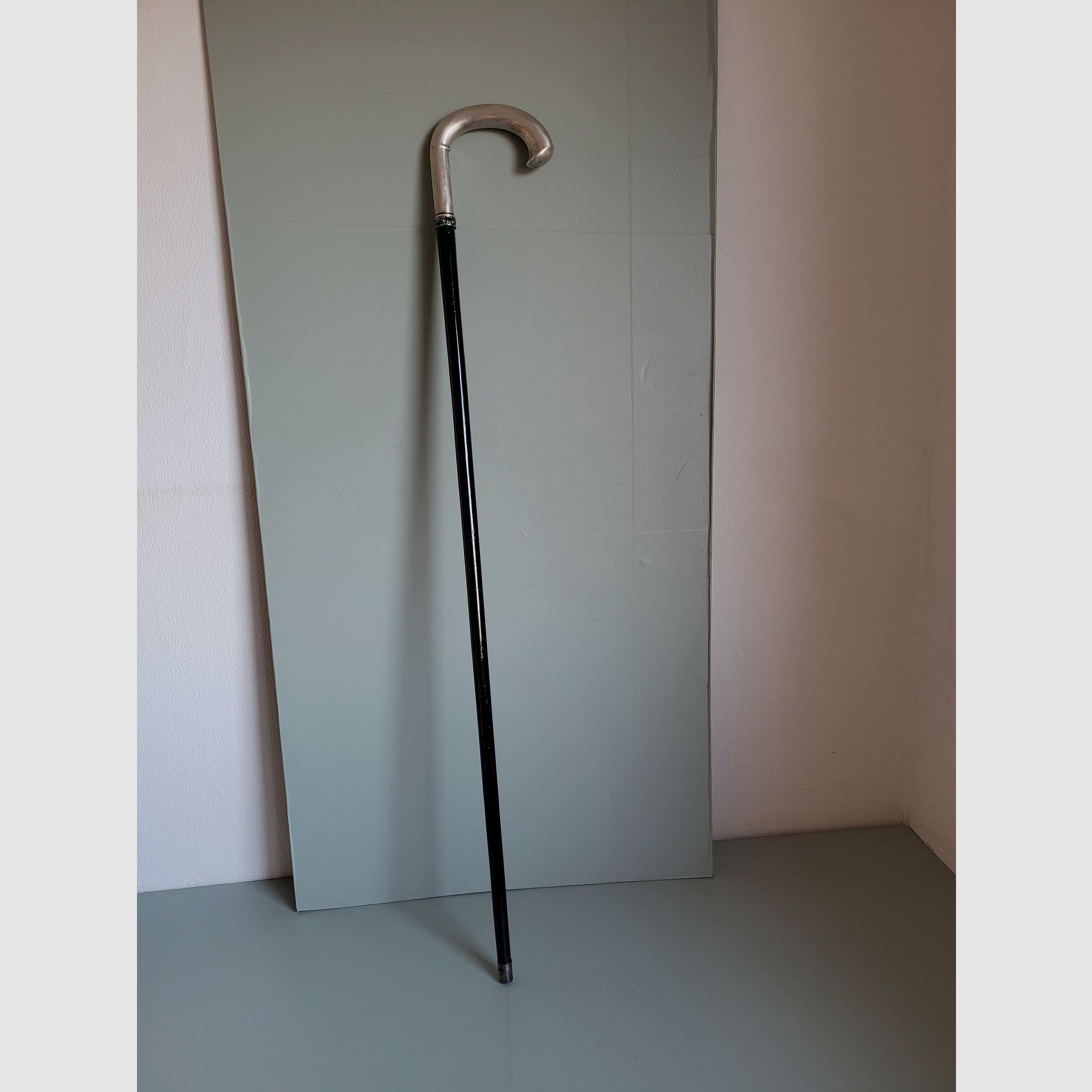 Old walking stick - 800 silver - ebony - A. Stürm Vienna - 1920s - Austria