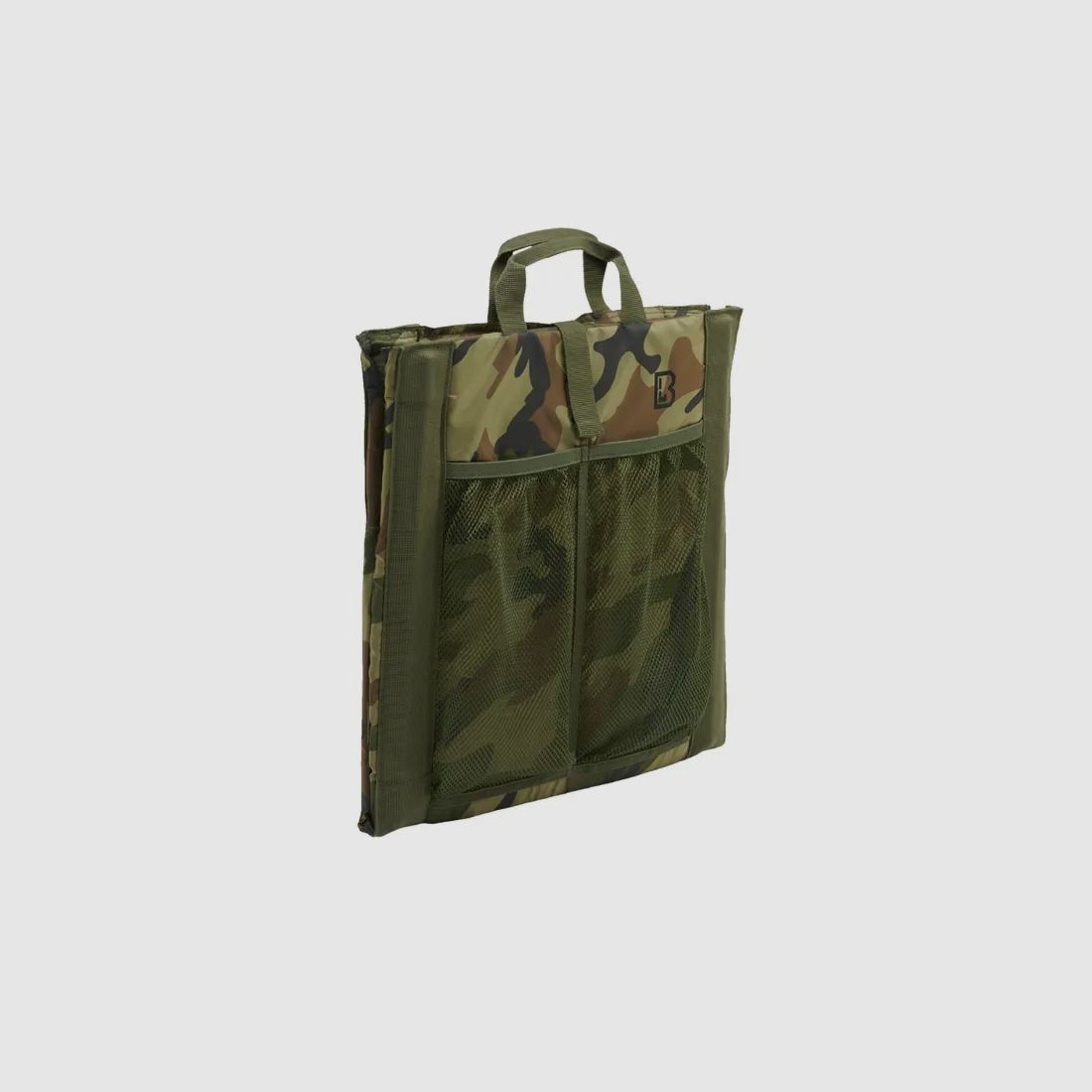 Folding seat with carrying handle + mesh pocket for 2 drink bottles - US Woodland