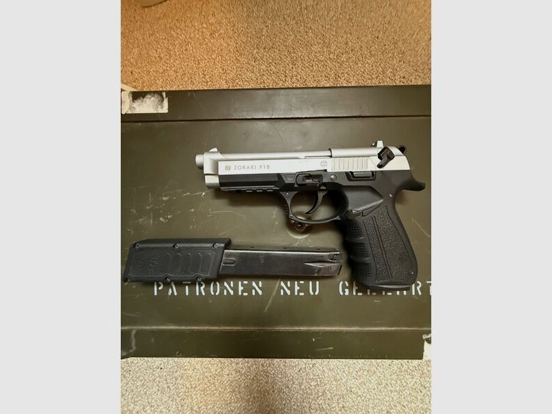 Zoraki 918 chrom matt mit 30 Schuss Magazin