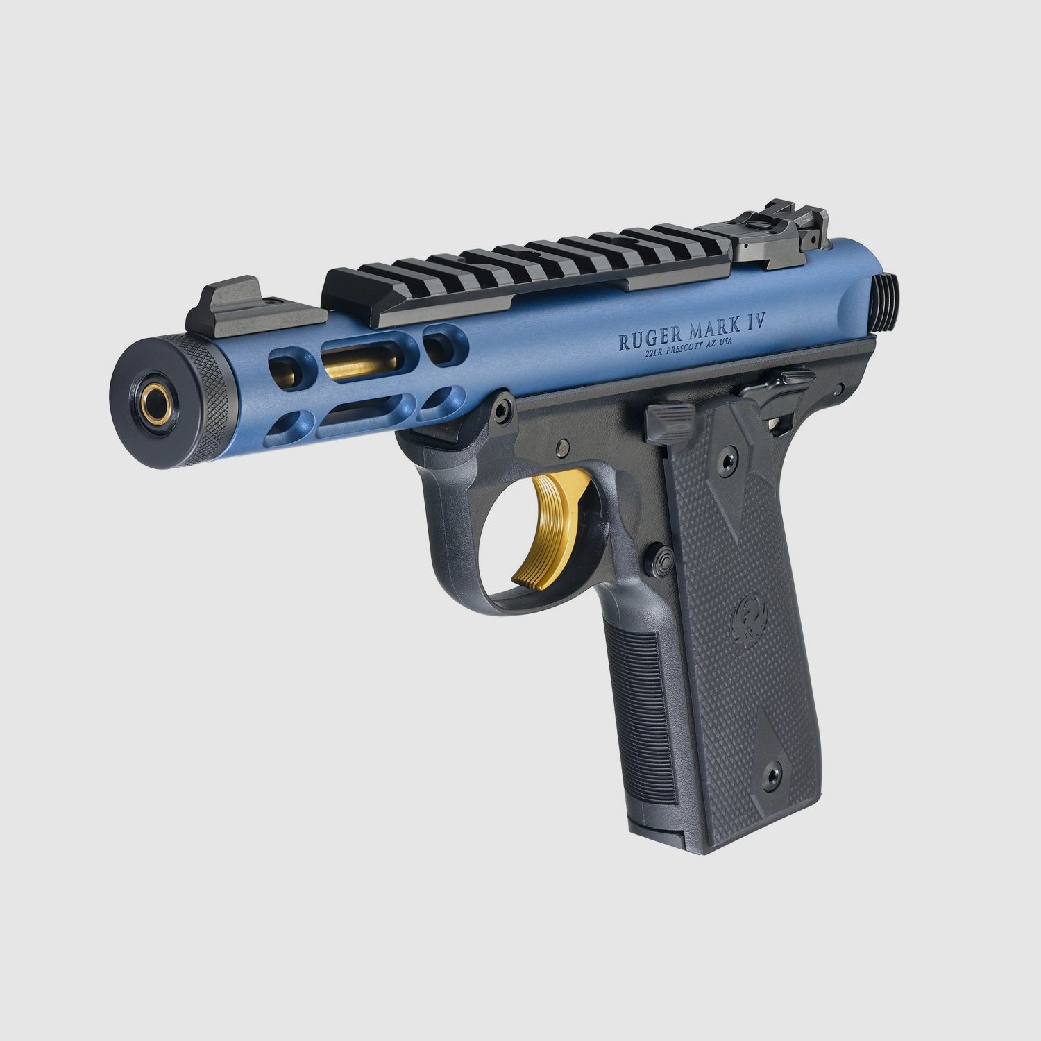 Ruger Mark IV 22/45 Lite .22 LR, 4.40" 1/2"x28, Picatinny, adjustable rear sight, Cobalt Kinetic Slate Anodized