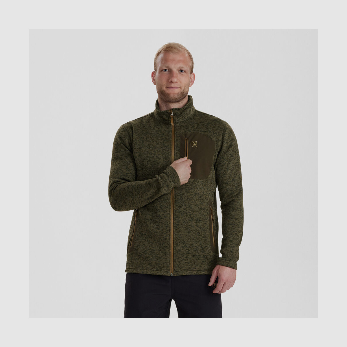 DEERHUNTER Sarek Strickjacke Olive Night melange