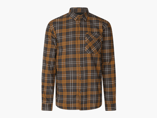 Seeland Glen Flanellen overhemd Heren Donkerbruin/Kameel Check S