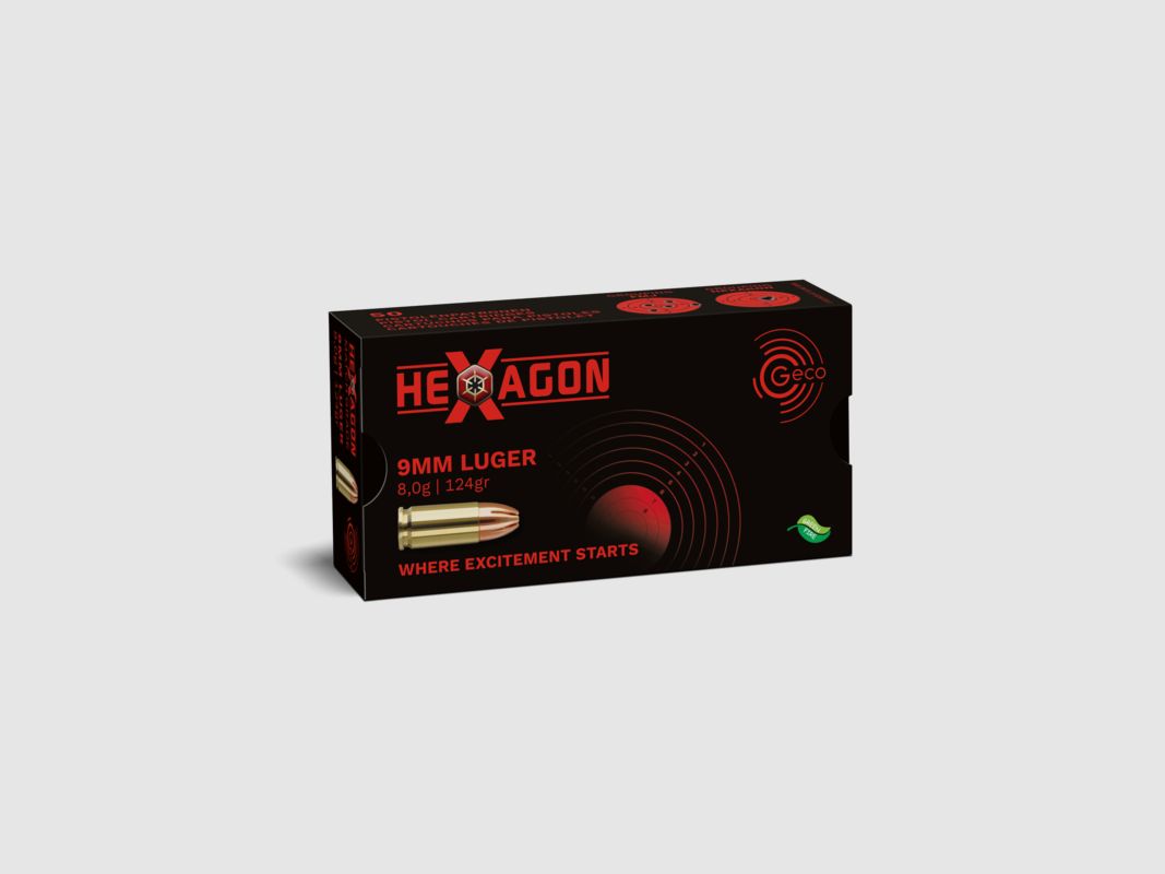 GECO 9 PARA 124 GRS / 8 G HEXAGON 50 STK, Bild 1 von 2