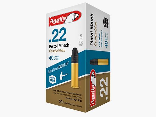 Aguila Pistol Match Competition .22 LR 40GR LRN 50 cartucce