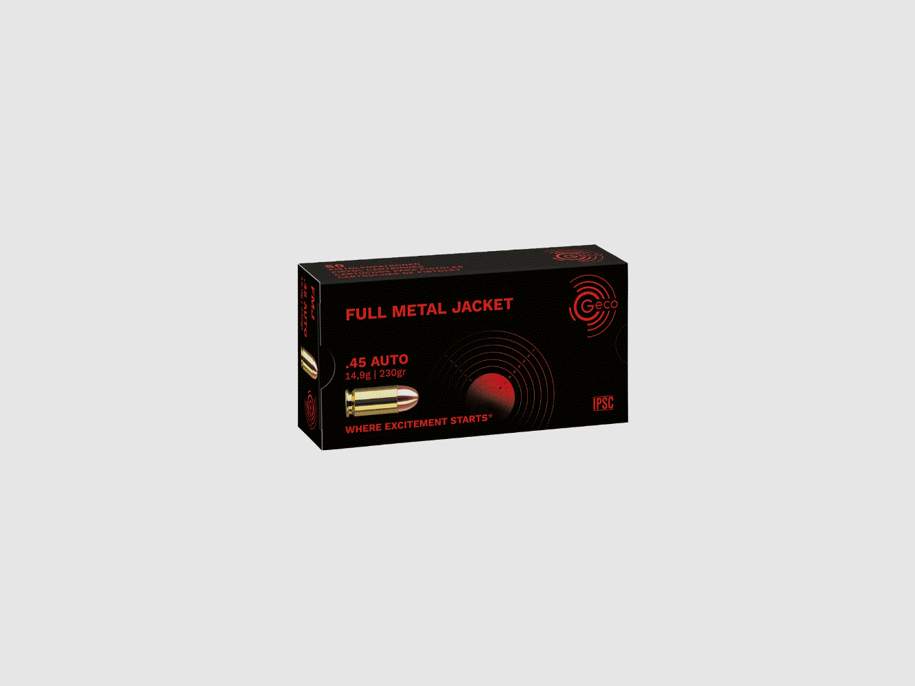 GECO .45ACP 230grs Full Metal Jacket 50 coups