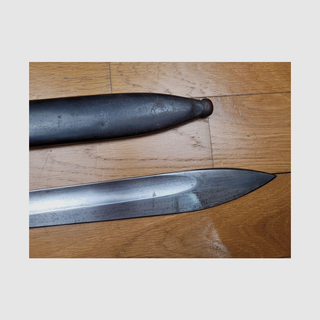 Rare bayonet "V notch" 98/05 – Rare V-shaped pommel – 1st hybrid type from 1915 by R. STOCK – Weimar transformed from 1920 – Police of Arnsberg – TOP!, image 6 of 17