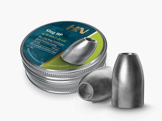 H&N Slug HP Diabolo, Hohlspitz, Kaliber 6,34 mm, 1,94 g, 30 gr, 120 StĂĽck