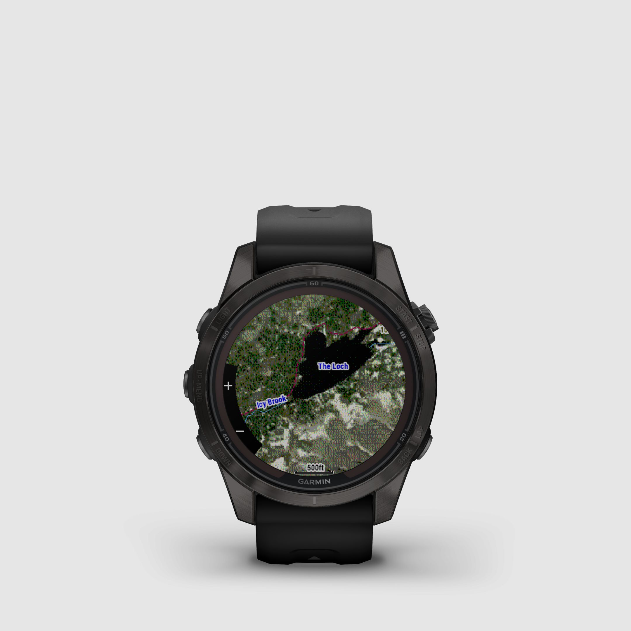 Garmin fēnix® 7S Pro – Edizione Sapphire Solar, Nero/Grigio Carbonio Titanio DLC con cinturino in silicone QuickFit® da 20 mm