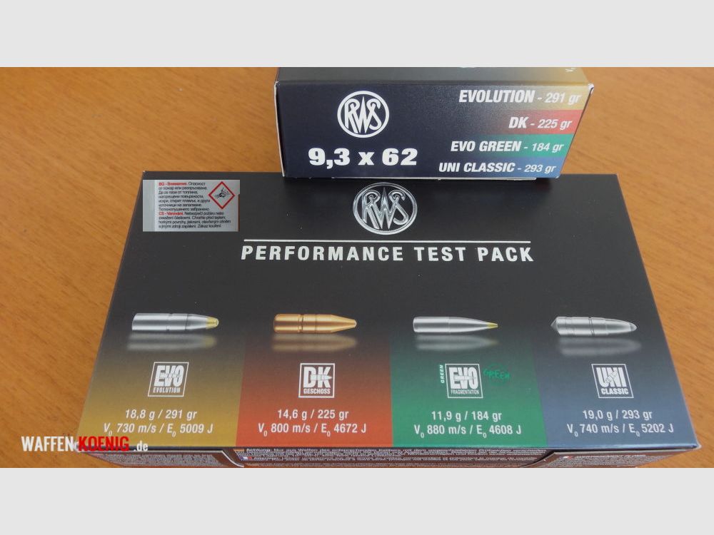 RWS : Pack de test de performance RWS Cal. 9,3x62, image 1 sur 2