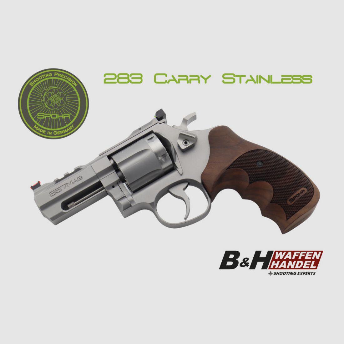 Spohr 283 Carry RVS 3" Revolver Gemaakt in Duitsland 3 Zoll Jacht & Sport