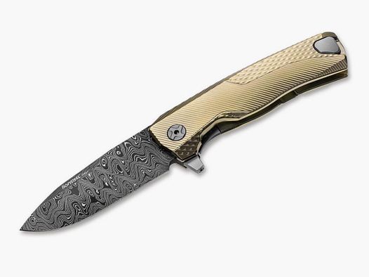 LIONSTEEL - Couteau pliant ROK Damas Or