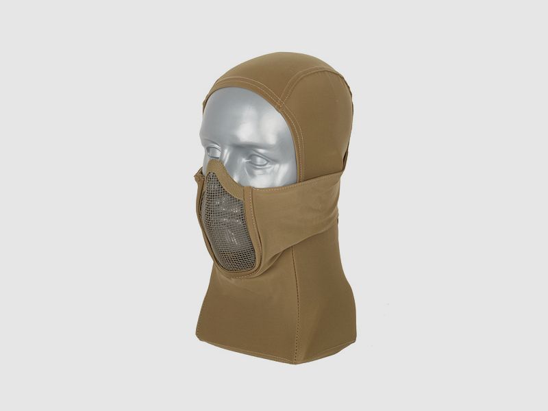 BD "Shadowfighter" Balaclava/Sturmhaube mit integrierter Stahlgeflecht-Gittermaske (TAN)