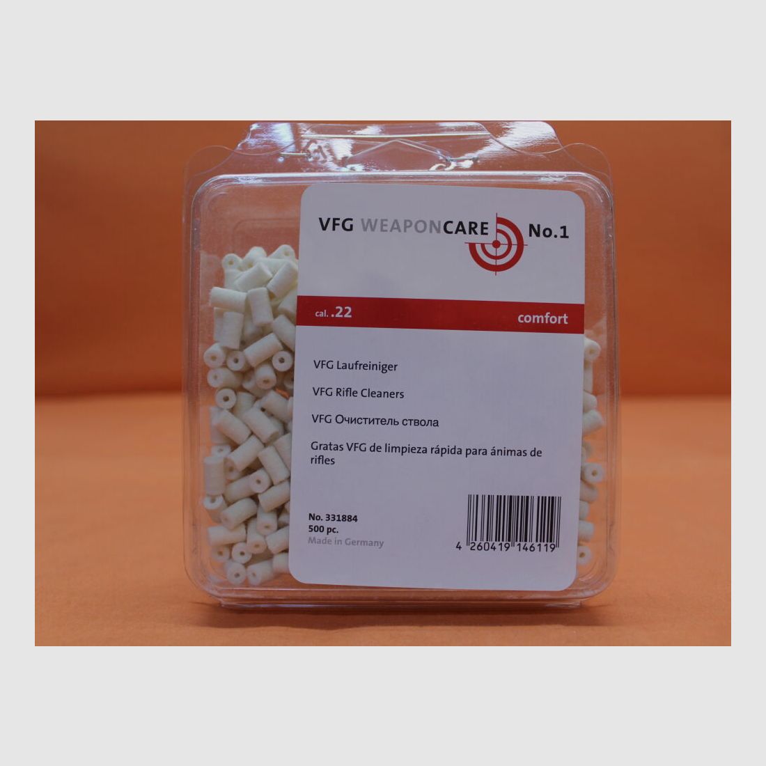 VFG. VFG-Laufreiniger .22 (66814) 500 St. saugfähiger Spezialfilz