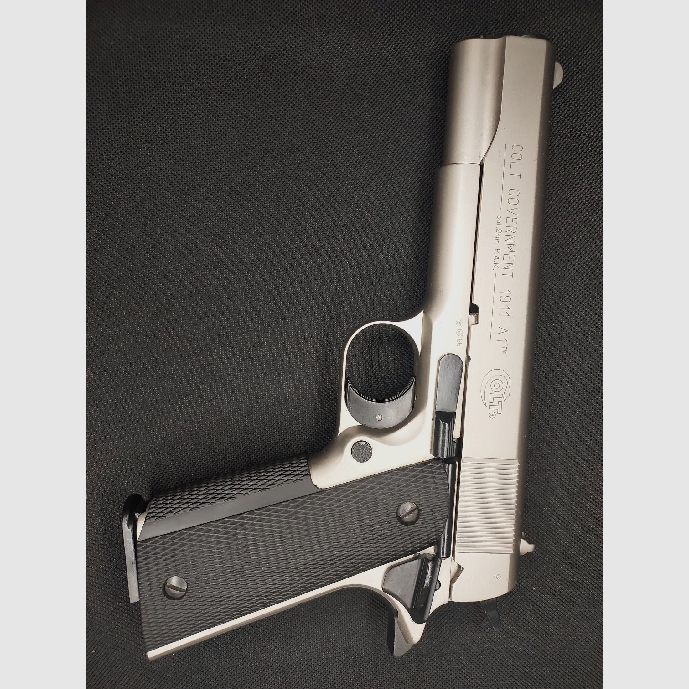 Colt Government 1911 A1 Pistolet alarmowy 9mm P.A.K. Nikiel (PTB 774)