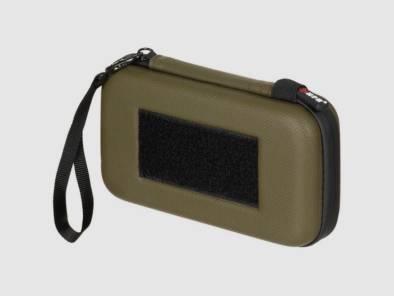 Tasche Hartschale Klein 19 x 10 x 4,5 cm Oliv mit Klettschlaufen + Netzfach + Handschlaufe