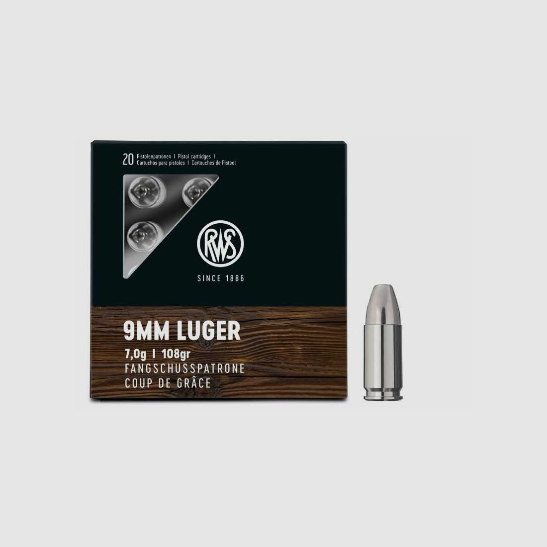 RWS 9mm Luger Fangschuss HP 108grs / 7,0g
