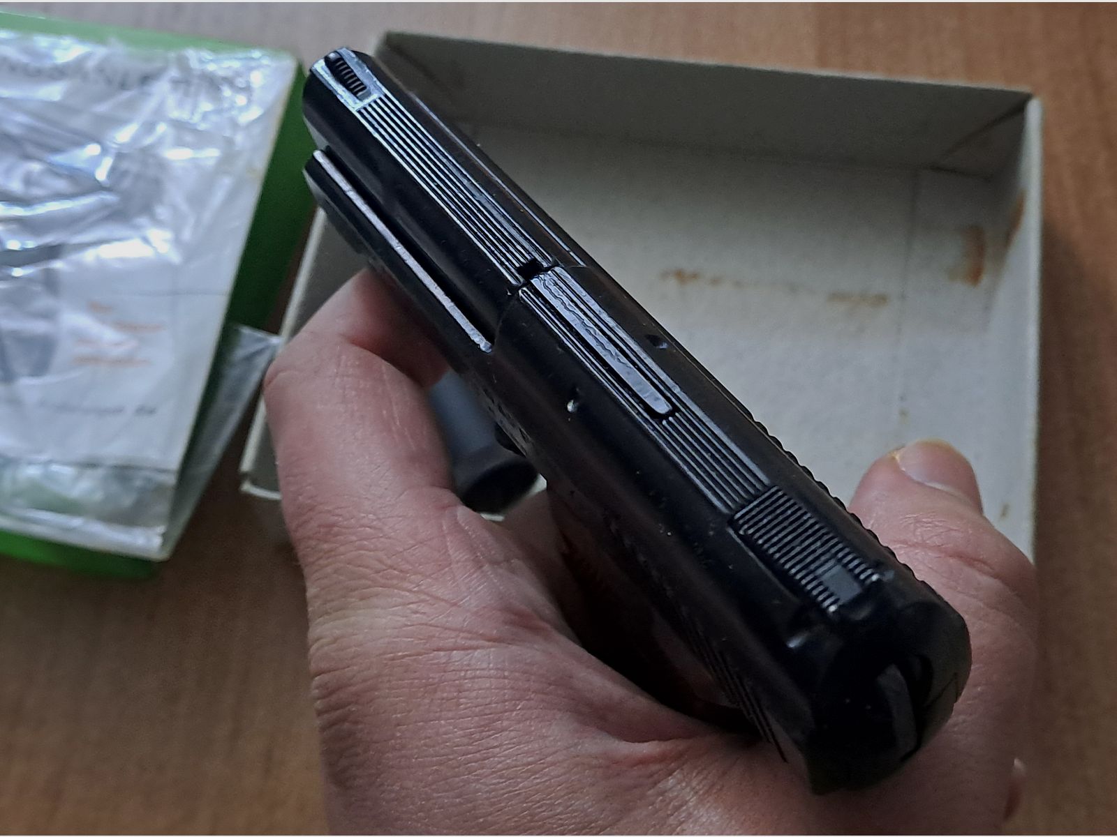 Old Rhöner SM 15 caliber 8 mm blank in PTB 83/2 with packaging!