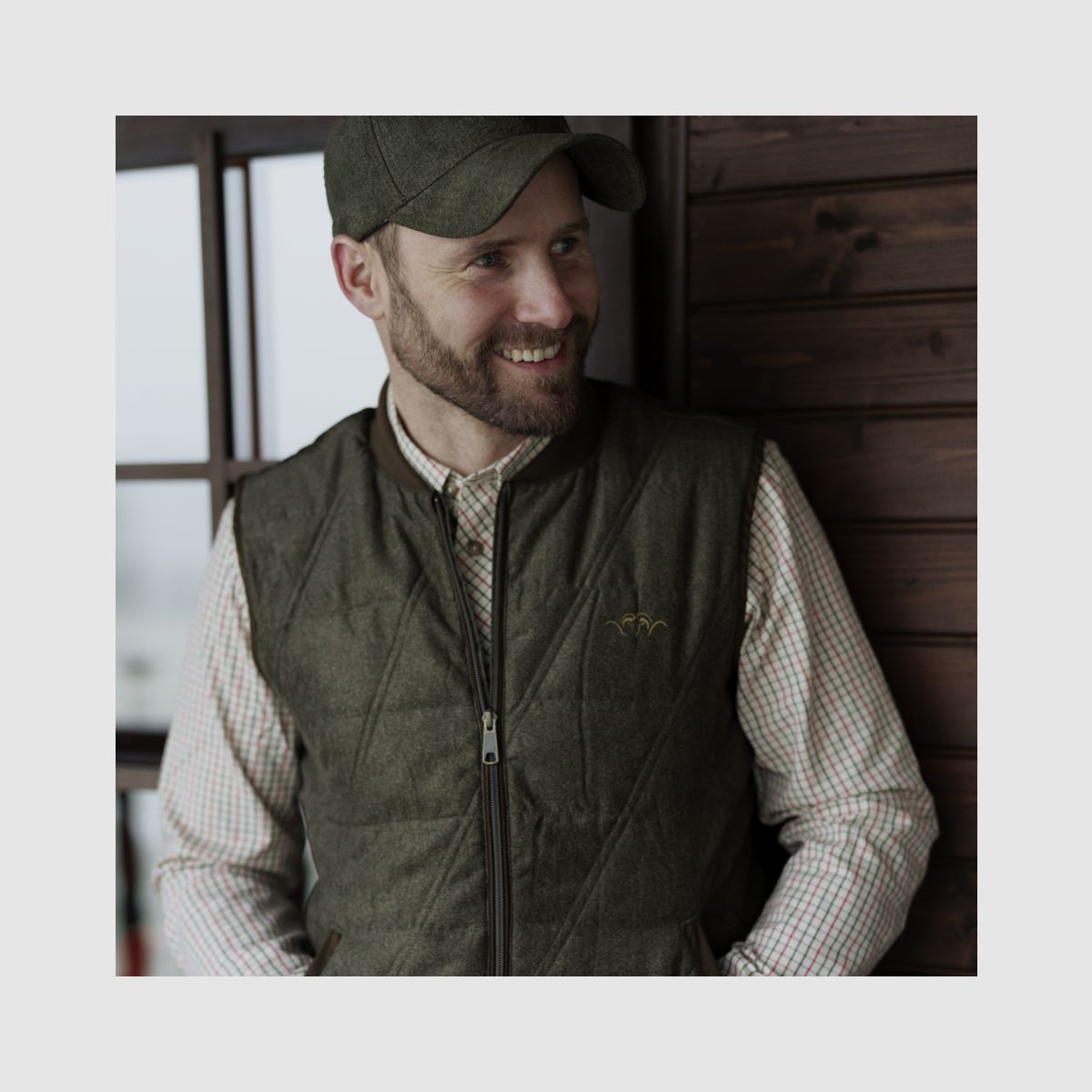 BLASER Herren Vintage Weste Victor Olive Melange- Black