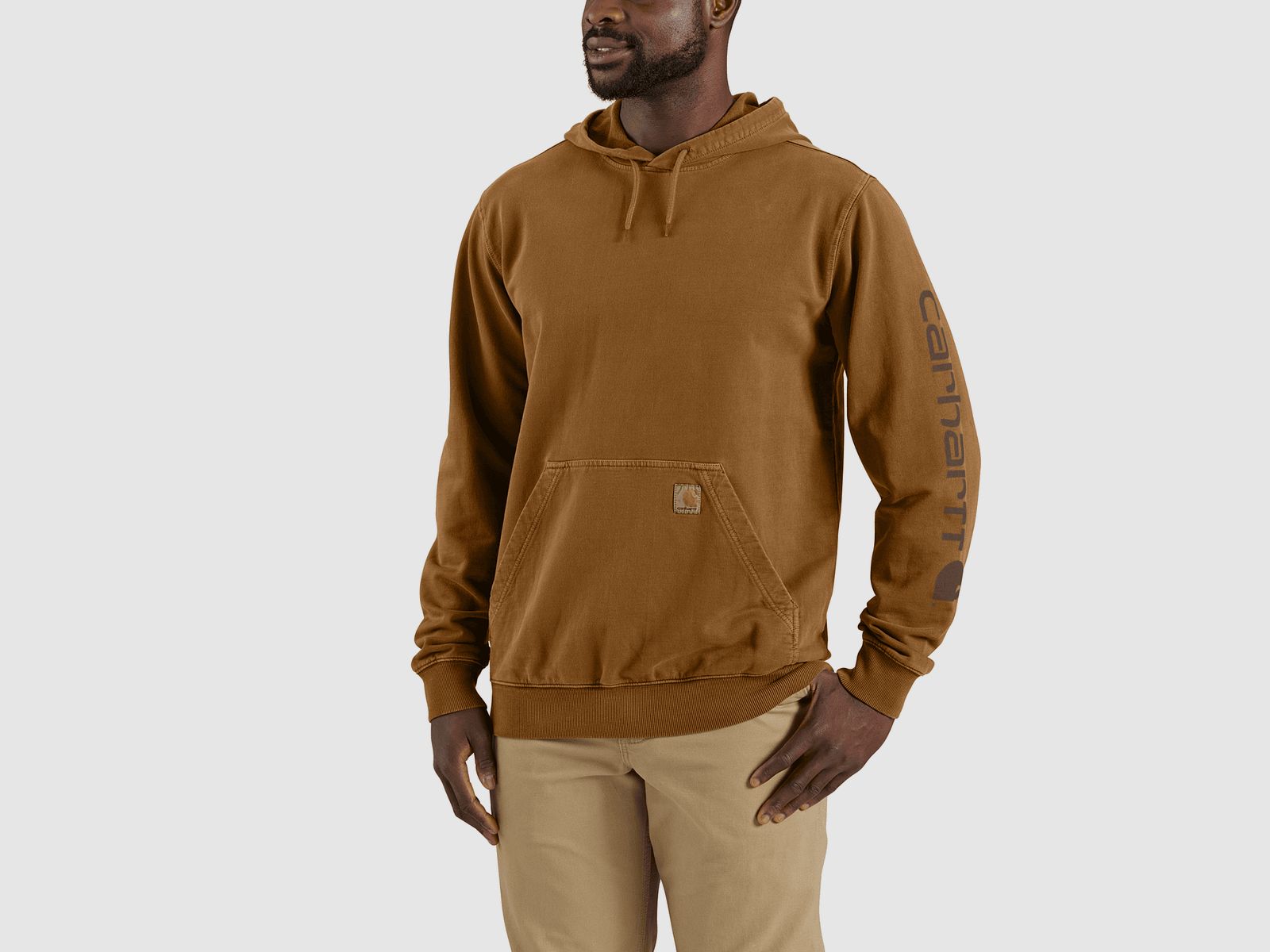 Carhartt Durham Garment Dyed Logo Sweatshirt Mężczyźni Carhartt Brązowy M